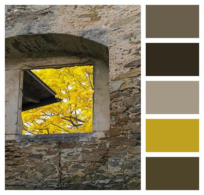 Fall Wall Window Castle Golden Autumn Autumn Leaves Nature Autumn Color Leaves Image